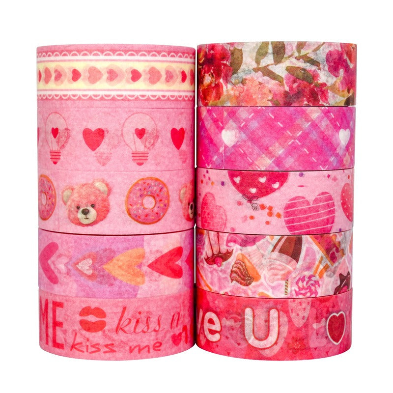 Wholesale 20 Volumes Valentine's Day Love Letter Dessert Decoration Pink Series and Paper Tape